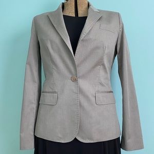 J Crew Blazer Single Button Cotton Tan Women Sz 8 EUC